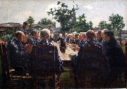 Leon Frederic The Funeral Meal USA oil painting artist